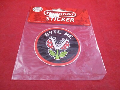 ''Byte Me'' Piranha Plant - Super Mario Bros. 2005 Nintendo Sticker *NEW*