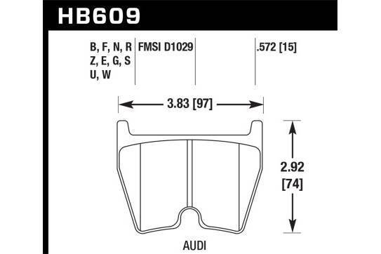 Hawk Performance HPS 5.0 Front Brake Pads .572 Thick for Audi R8 08-17 RS4 07-08