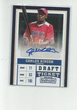 2017 Panini Contenders Draft Picks Prospect Ticket Auto #3 Carlos Rincon 31/99