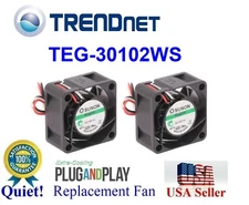 2 Pack *Quiet* Replacement Fans for TRENDnet TEG-30102WS Gigabit Switch