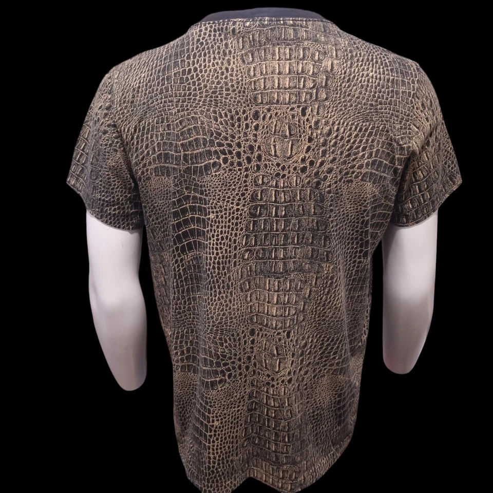 ADIDAS ORIGINALS Women Reptile Designed Cotton Blend T-Shirt Size XL  — 第 3/4 张图片