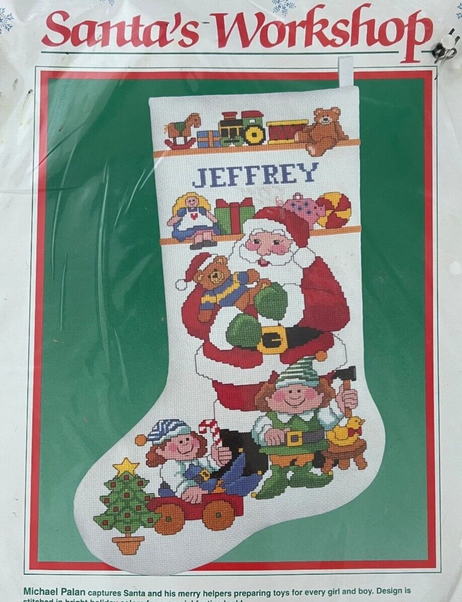 NOS Dimensions Christmas Stocking Kit Toboggan Trio Felt Applique 2006