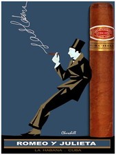 6261.Tobacciana PreCastro Cigar Poster.Home interior design art.Office.Dark Blue