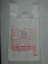 1000 Qty. THANK YOU GRACIAS Carry-Out Plastic T-Shirt Bags Carry 11.5" x6" x 22"