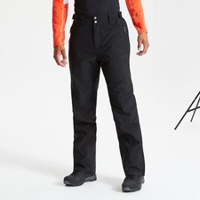 Mens BLACK Dare2b ACHIEVE II Stretch Ski Salopettes Pants S - 3XL Regular Leg
