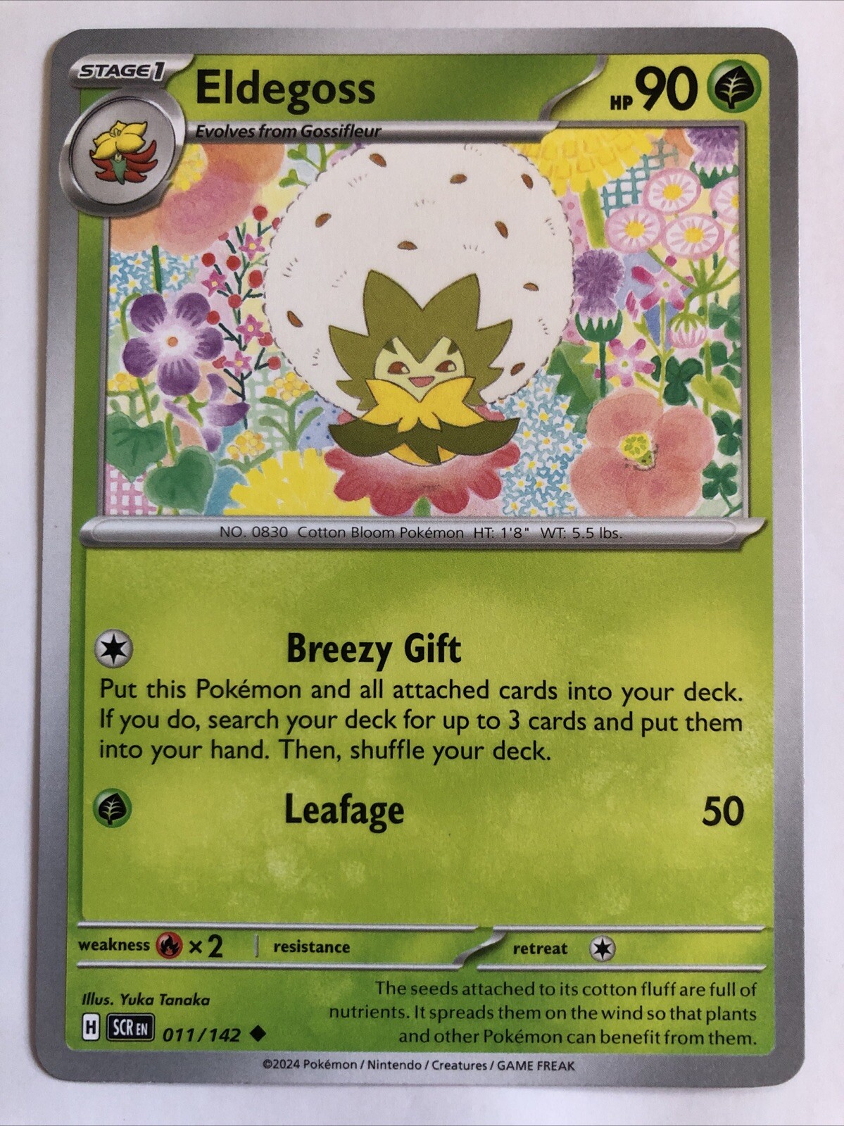 Pokémon TCG Stellar Crown Eldegoss 011/142 NM