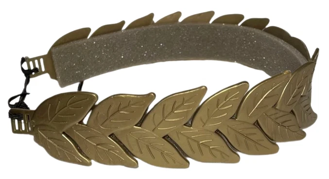 DIADEMA HOJA LAUREL DORADA Plástico Romano César Griego Disfraz Toga Diosa Corona Foto 3 de 4