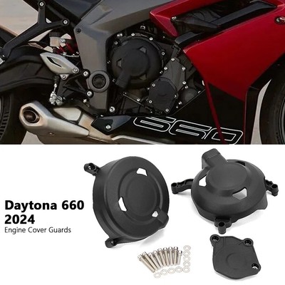 Motorcycle Side Engine Cover Protection Case Black New For Daytona 660 2024
