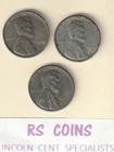 $4  SPECIAL  - EXTRA  FINE  STEEL  LINCOLN CENTS   1943  1943D  1943S  FREE SHIP