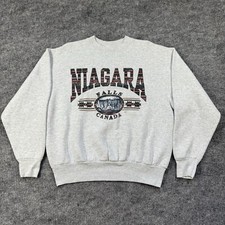 Vintage Niagara Falls Canada Water Fruit Of The Loom Gray Sweatshirt Size Large
