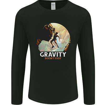 Rock Climbing Gravity Doesnt Exist Lustiges Climber Herren Langarm T-Shirt