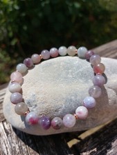 Armband aus Pink Turmalin - natürlich, unbehandelt, dehnbar bis 18 cm - Handmade