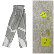 Xersion Leggings Womens XL Gray White Colorblock Athleisure Yoga Gym Work Out