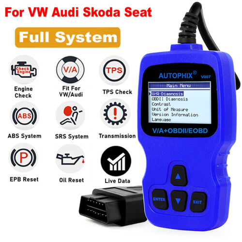 Fit For VW&Audi Car Full System Diagnostic Tool Auto OBD2 Scanner Oil/ EPB Reset - Foto 1 di 14