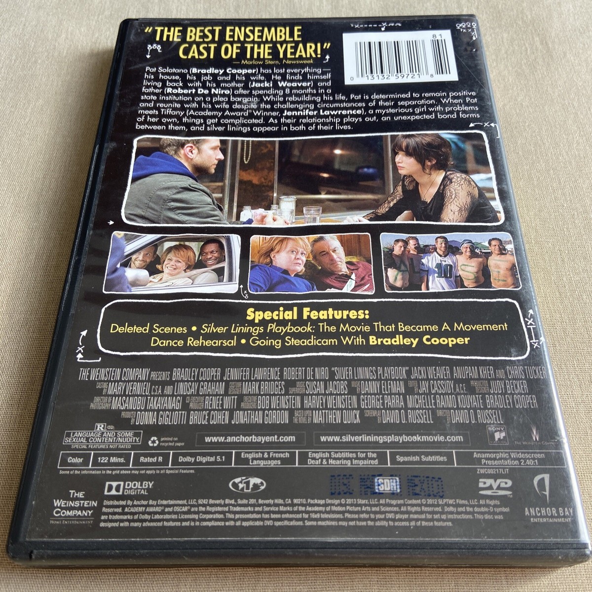 Silver Linings Playbook (DVD, 2012) Jennifer Lawrence Bradley