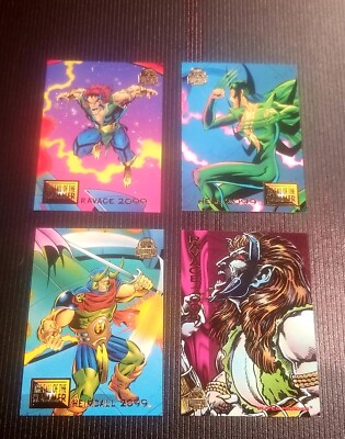 1994 Marvel Universe 2099 Four Card Lot With 2x Ravage #84 #182, Hela, Heimdall