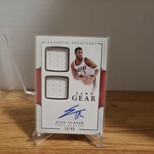 2016-17 Panini National Treasures Game Gear Dual Auto 16/49 Evan Turner #10