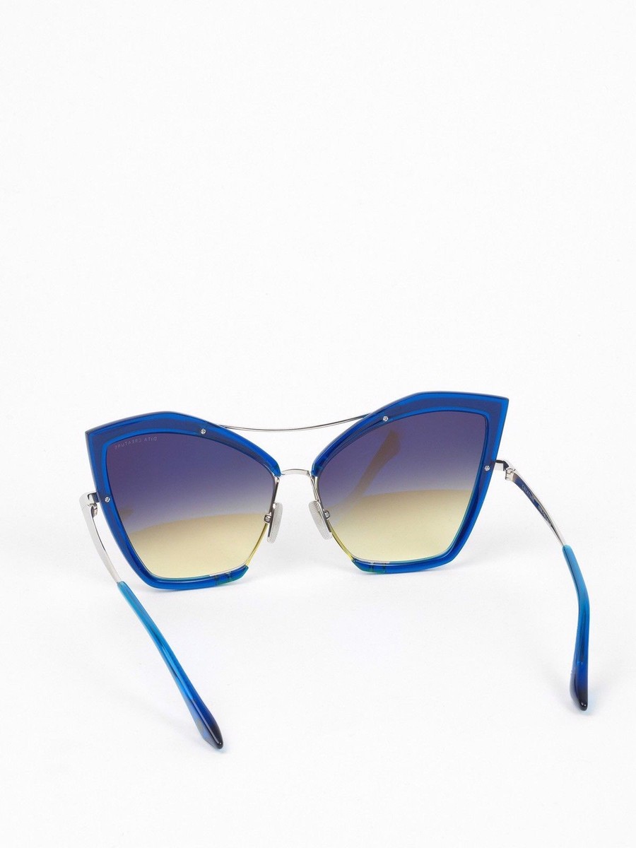 DITA CREATURE 22035 C BLU-SLV-62 Women Sunglasses CATEYE BLUE
