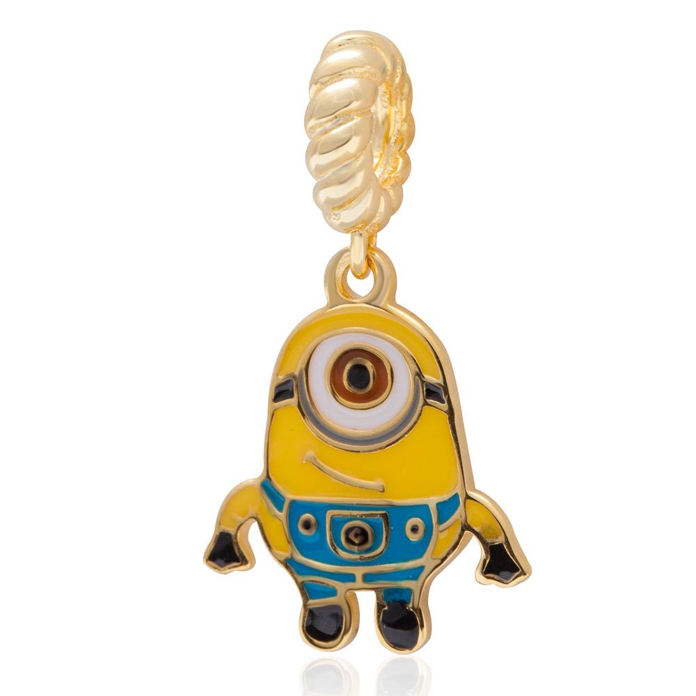 Minions 18K Gold Over 925 Sterling Silver Charm Bead Fit European Bracelet S3134