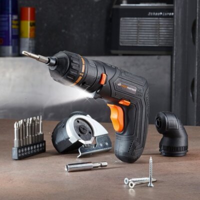 PROFI-PARTNER Akkuschrauber/Schneidgerät   Multitool mit Winkelaufsatz, 27 Bits