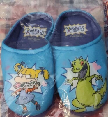 Nickelodeon Rugrats Kids Slippers, Size 11-12, Angelica And Raptor- Brand New! 