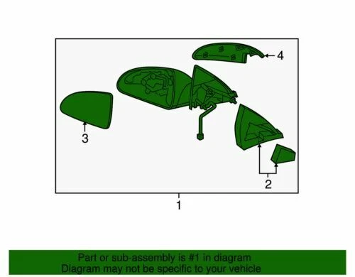 Conjunto de espejo retrovisor delantero del lado del conductor genuino GM 2004-2005 Chevrolet Malibu 10363341 Foto 2 de 2