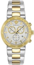 Versace VEPY00620 Urban Mystique Chrono white silver gold Steel Men's Watch NEW
