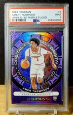2023 Amen Thompson Obsidian Orbital Electric Etch Purple Flood PSA 9 Rookie RC