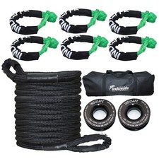 1x 30 Kinetic Energy Recovery Rope Tow Strap 6 Shackles 2 Recovery Rings 1x 30 Kinetic Energy Recovery Rope Tow Strap 6 Shackles 2 Recovery Rings