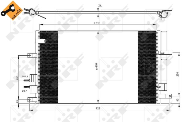 NRF-OE 35911 Condenser, air conditioning for ALFA ROMEO