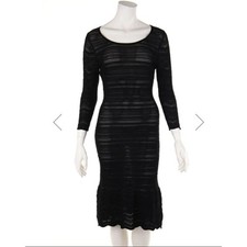 Lauren Ralph Lauren M Petite Bodycon Crochet 3/4 Sleeve Scoop Neck Midi Dress