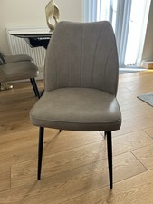 Woods Furniture Walton mushroom colour faux leather dining chair (set of four)