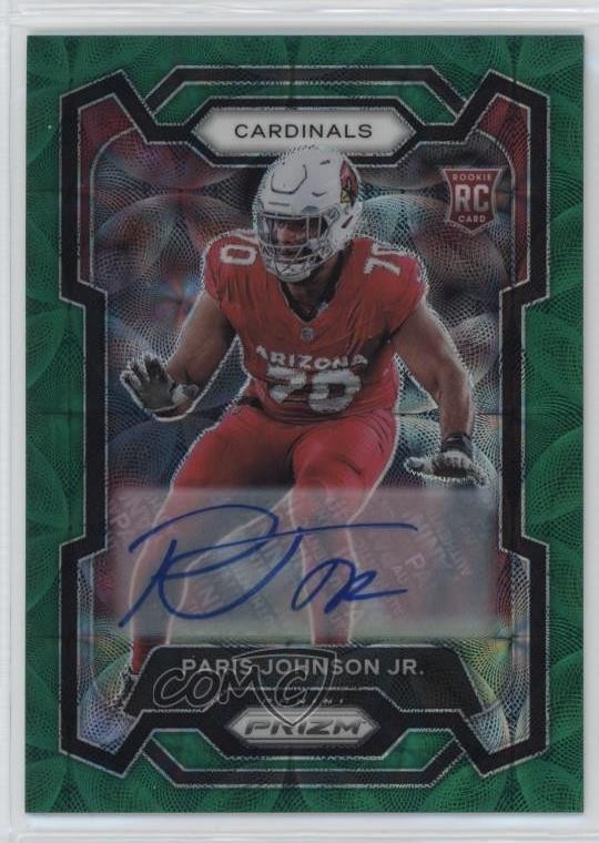 2023 Panini Prizm Rookies Green Scope 45/75 Paris Johnson Jr #304 Rookie Auto RC