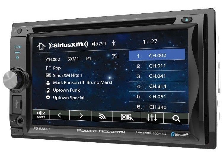 Power Acoustik PD-625XB 2 DIN Car DVD CD Player Bluetooth SiriusXM