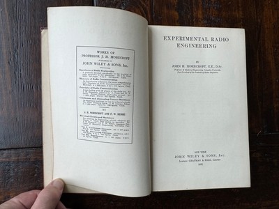 1931 First Edition - Experimental Radio Engineering by John Morecroft