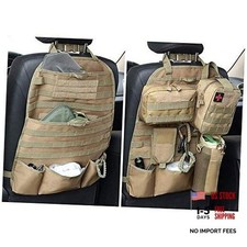 Car Seat Back Organizer, Tactical Molle Nylon Vehicle Panel Universal Fit Tan
