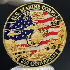 U.S. Marine Corps 250th Anniversary Commemorative Coin 1775-2025 Collectible