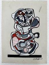 JEAN DUBUFFET  -  TASSE DE THE - ART DRAWING / PAINTING