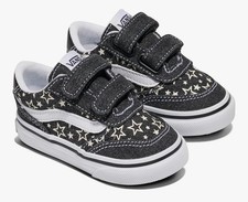 New Adorable Vans Brooklyn Ls V Toddler Girls Shoes Size 7 T Gray Stars