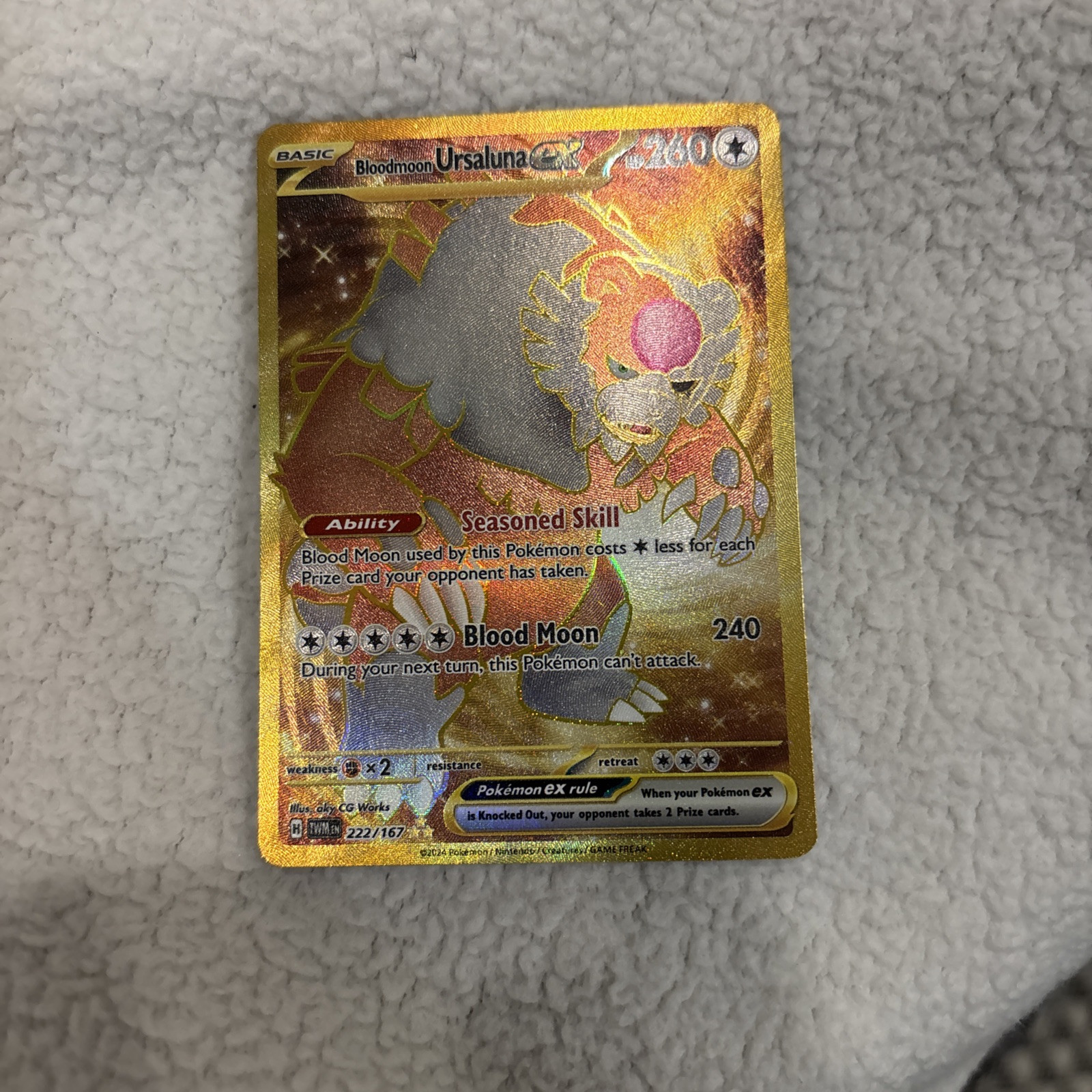 Pokemon - Twilight Masquerade - Bloodmoon Ursaluna ex 222/167 (Gold) Near Mint