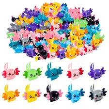 50Pcs Mini Resin Axolotl Miniature Axolotl Ornament Charms, 10 Colors Tiny Ax...