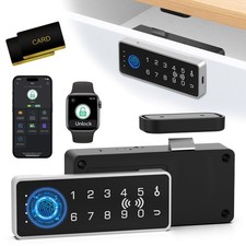 Foxlock Smart RFID Fingerprint Lock - Cabinet Drawer Lock with Key Cards, Dig...