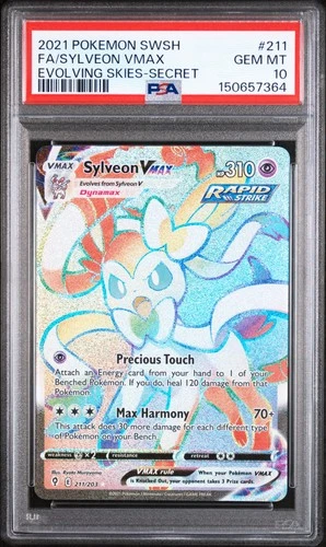 Sylveon Vmax 211 2021 Pokemon Sword & Shield Evolving Skies PSA 10