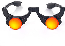 Scary Halloween Costume Eyewear Glowing Red Eyes Glasses Creepy Grim Reaper