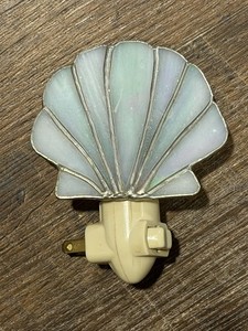 Vintage Stained Glass Shell Night Light