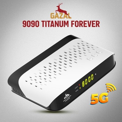 GAZAL 9090 TITANIUM FOREVER 5G Receiver Satellite TV Box 4K Full HD Wi-Fi H.265