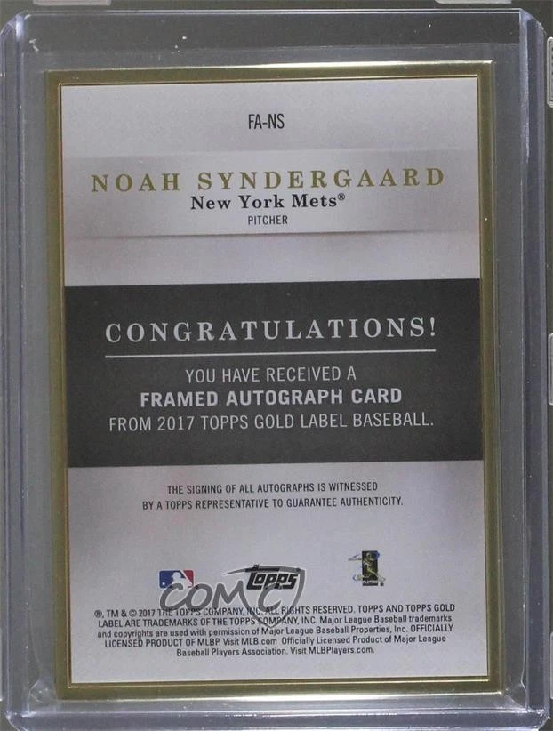 2017 Topps Gold Label Gold Framed Auto Noah Syndergaard #FA-NS Auto - Image 2 of 2