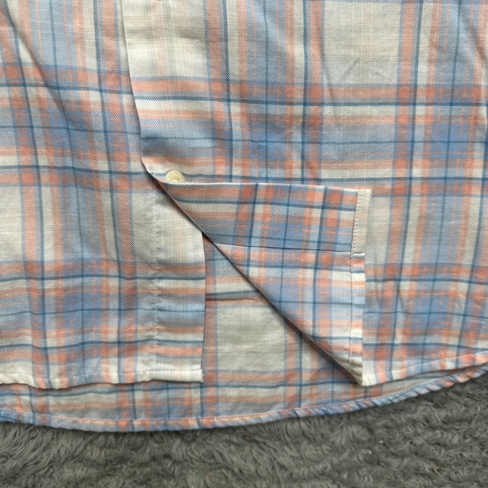 Peter Millar Shirt Mens XL Blue Lightweight Flannel Plaid Long Sleeve Button image 6