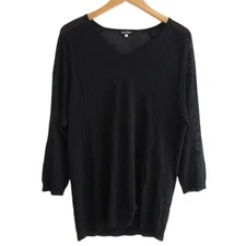 Giorgio Armani 90S Viscose Rayon Summer Knit Cut And Sew Three-Quarter Sleeve Bl