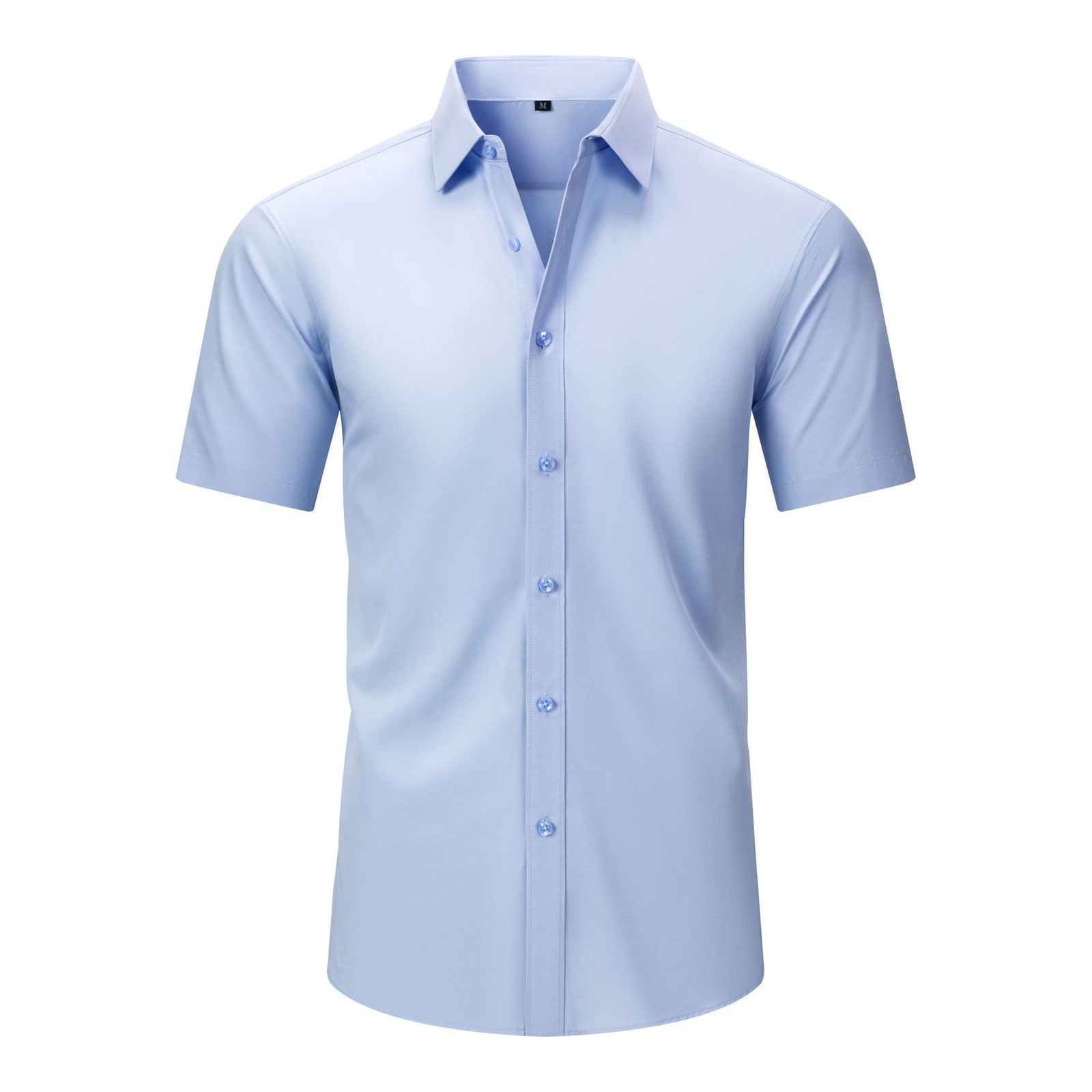 Camisas de vestir elásticas ajustadas de manga corta para hombre Camisas informales formales de negocios